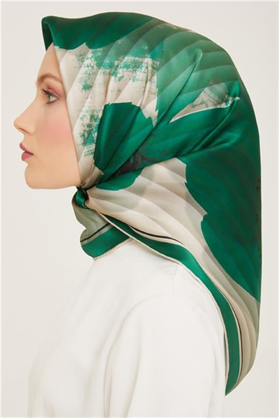 Armine Çiçek Desenli Twill İpek Eşarp 24Ya9100 87 85