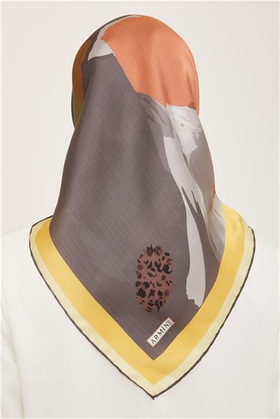 Armine Çiçek Desenli Twill İpek Eşarp 24Ya9145 2 37