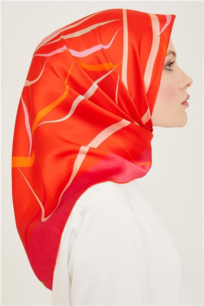 Armine Çiçek Desenli Twill İpek Eşarp 24Ya9115 31 50