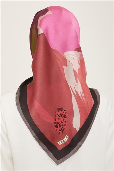 Armine Çiçek Desenli Twill İpek Eşarp 24Ya9145 2 36