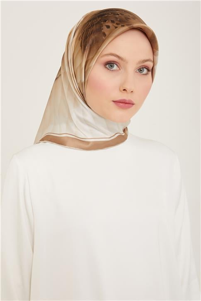 Armine Çiçek Desenli Twill İpek Eşarp 24Ya9100 87 10