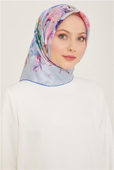 Armine Çiçek Desenli Twill İpek Eşarp 24Ya9127 51 01