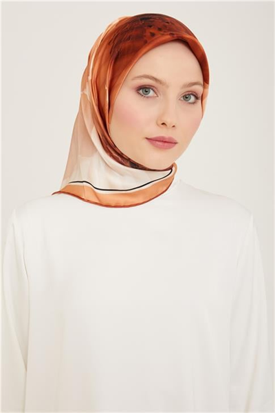 Armine Çiçek Desenli Twill İpek Eşarp 24Ya9100 87 01