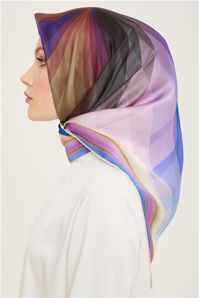 Armine Çiçek Desenli Twill İpek Eşarp 24Ya9112 34 27