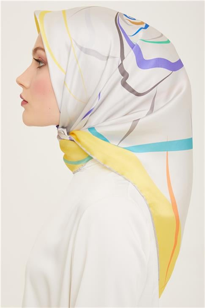 Armine Çiçek Desenli Twill İpek Eşarp 24Ya9115 31 84