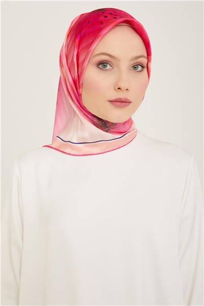 Armine Çiçek Desenli Twill İpek Eşarp 24Ya9100 87 33
