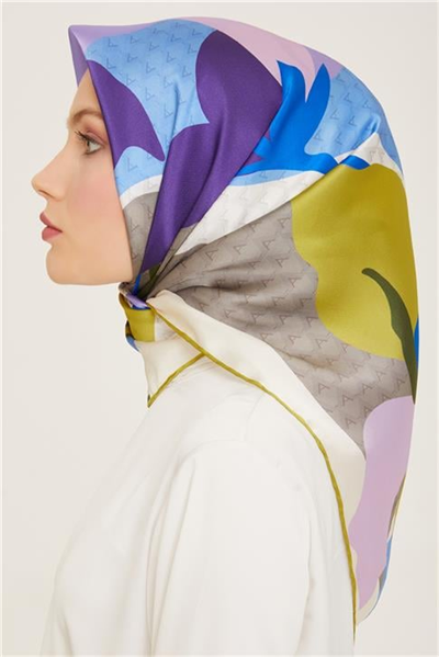 Armine Çiçek Desenli Twill İpek Eşarp 24Ya9119 14 03