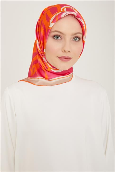 Armine Çiçek Desenli Twill İpek Eşarp 24Ya9123 5 85
