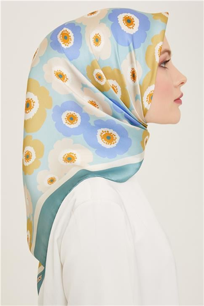 Armine Çiçek Desenli Twill İpek Eşarp 24Ya9106 54 02