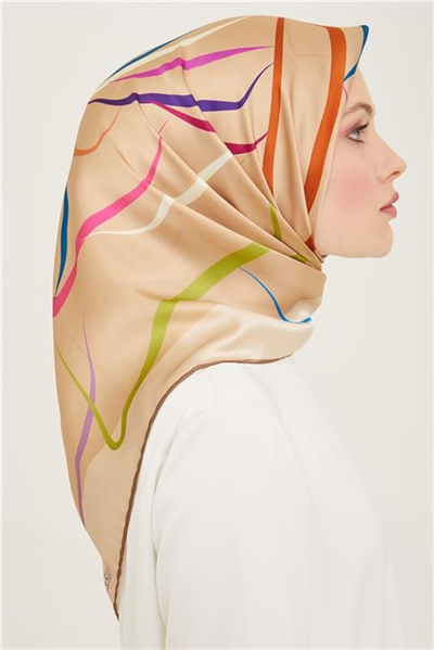 Armine Çiçek Desenli Twill İpek Eşarp 24Ya9115 31 36