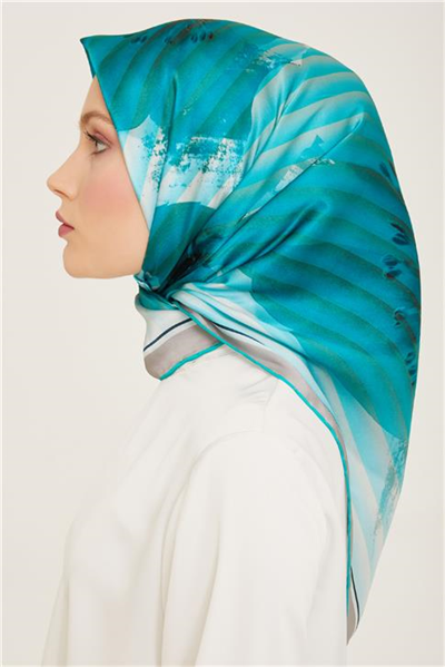 Armine Çiçek Desenli Twill İpek Eşarp 24Ya9100 87 34