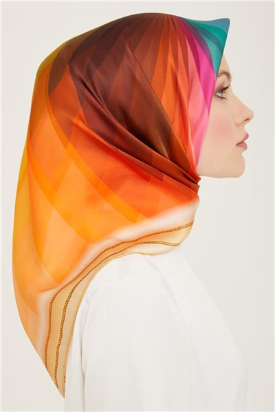 Armine Çiçek Desenli Twill İpek Eşarp 24Ya9112 34 03