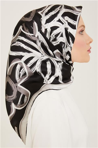 Armine Çiçek Desenli Twill İpek Eşarp 24Ya9123 5 01