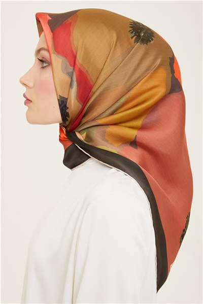 Armine Çiçek Desenli Twill İpek Eşarp 24Ya9145 2 34