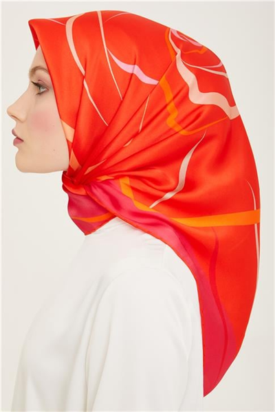 Armine Çiçek Desenli Twill İpek Eşarp 24Ya9115 31 50