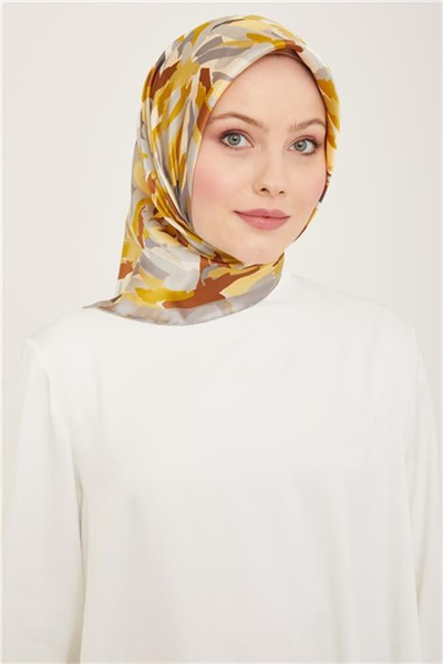 Armine Çiçek Desenli Twill İpek Eşarp 24Ya9140 51 36