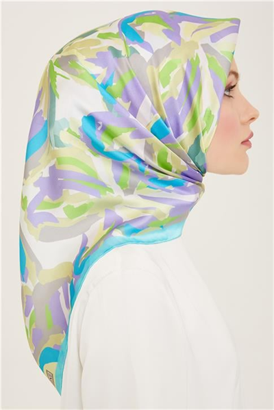 Armine Çiçek Desenli Twill İpek Eşarp 24Ya9140 51 53