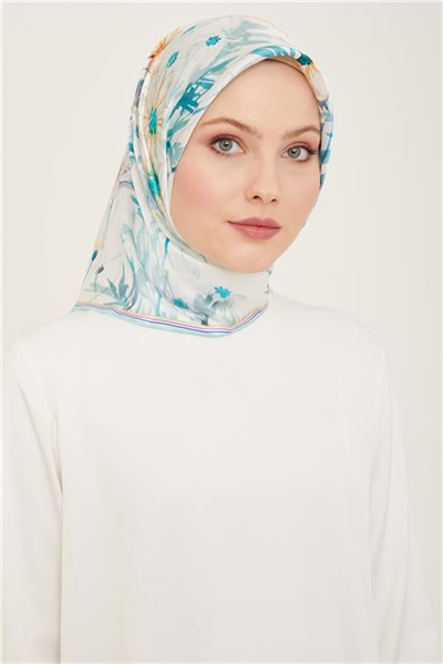 Armine Çiçek Desenli Twill İpek Eşarp 24Ya9129 36