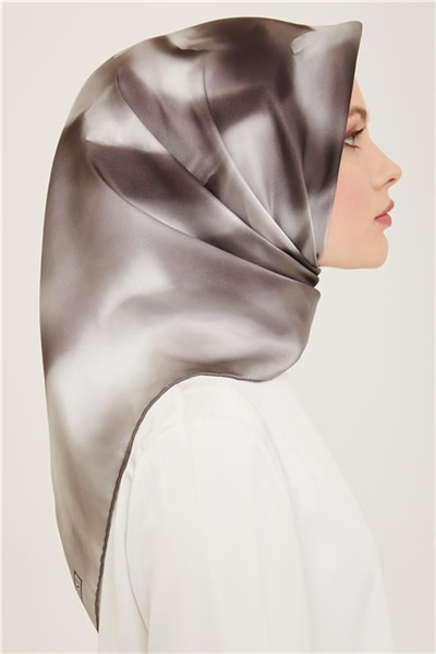 Armine Çiçek Desenli Twill İpek Eşarp 24Ya9124 82 37
