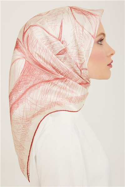 Armine Çiçek Desenli Twill İpek Eşarp 24Ya9121 1 38