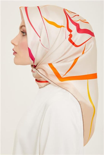 Armine Çiçek Desenli Twill İpek Eşarp 24Ya9115 31 02