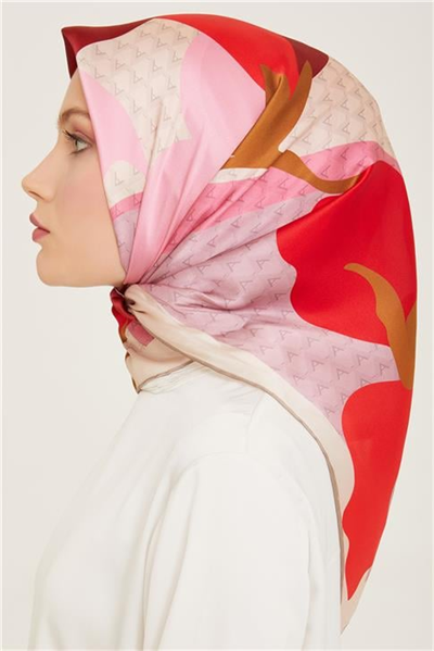 Armine Çiçek Desenli Twill İpek Eşarp 24Ya9119 14 05