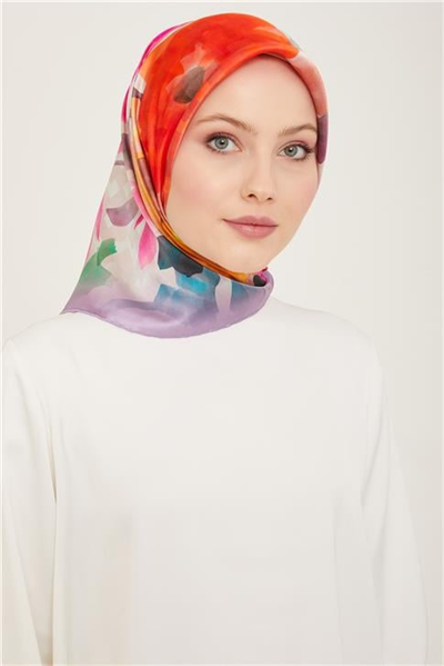 Armine Çiçek Desenli Twill İpek Eşarp 24Ya9103 81 51