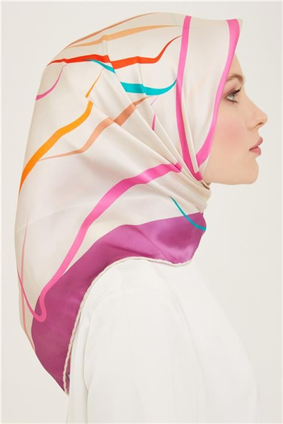 Armine Çiçek Desenli Twill İpek Eşarp 24Ya9115 31 05