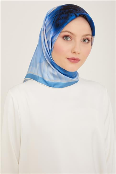 Armine Çiçek Desenli Twill İpek Eşarp 24Ya9100 87 87