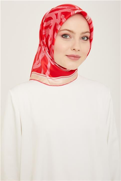 Armine Çiçek Desenli Twill İpek Eşarp 24Ya9123 5 81