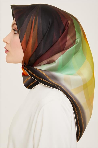 Armine Çiçek Desenli Twill İpek Eşarp 24Ya9112 34 20