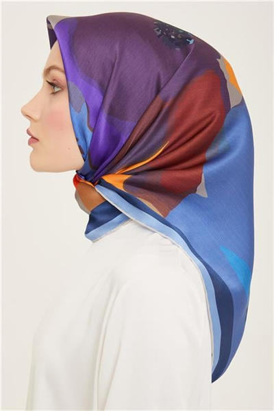 Armine Çiçek Desenli Twill İpek Eşarp 24Ya9145 2 35
