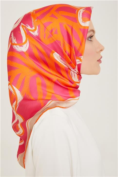 Armine Çiçek Desenli Twill İpek Eşarp 24Ya9123 5 85