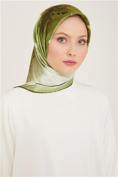 Armine Çiçek Desenli Twill İpek Eşarp 24Ya9100 87 05