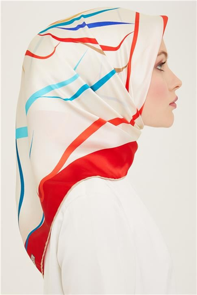 Armine Çiçek Desenli Twill İpek Eşarp 24Ya9115 31 32