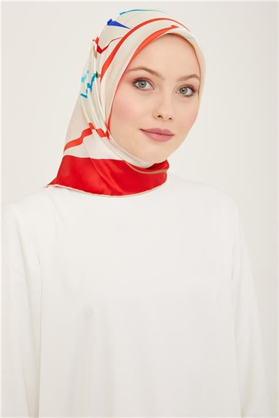Armine Çiçek Desenli Twill İpek Eşarp 24Ya9115 31 32