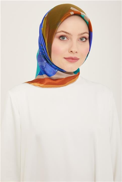 Armine Çiçek Desenli Twill İpek Eşarp 24Ya9145 2 02