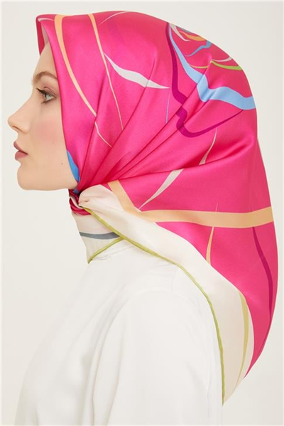 Armine Çiçek Desenli Twill İpek Eşarp 24Ya9115 31 80