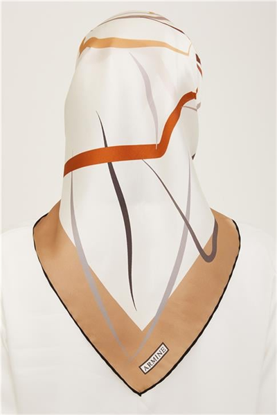 Armine Çiçek Desenli Twill İpek Eşarp 24Ya9115 31 82