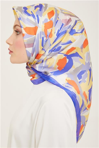 Armine Çiçek Desenli Twill İpek Eşarp 24Ya9140 51 52