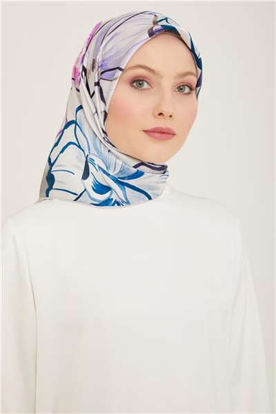 Armine Çiçek Desenli Twill İpek Eşarp 24Ya9110 5 35