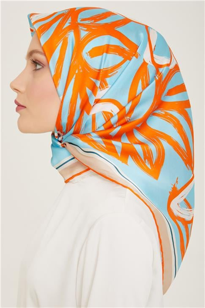 Armine Çiçek Desenli Twill İpek Eşarp 24Ya9123 5 37