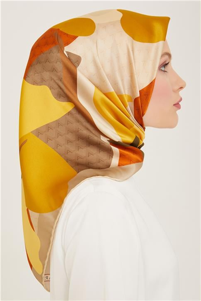 Armine Çiçek Desenli Twill İpek Eşarp 24Ya9119 14 07