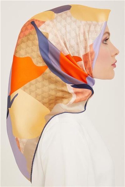 Armine Çiçek Desenli Twill İpek Eşarp 24Ya9119 14 32