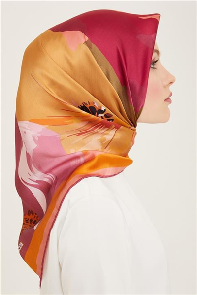 Armine Çiçek Desenli Twill İpek Eşarp 24Ya9145 2 53