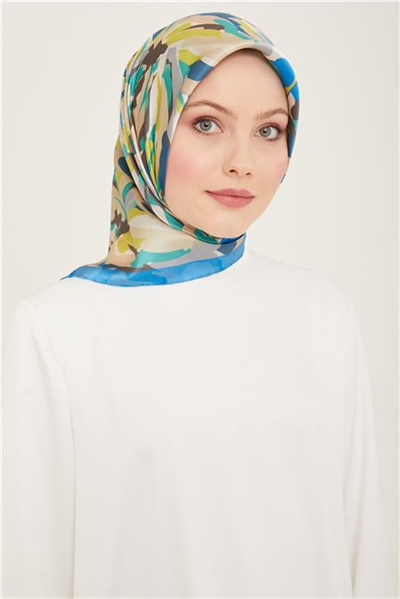 Armine Çiçek Desenli Twill İpek Eşarp 24Ya9140 51 82