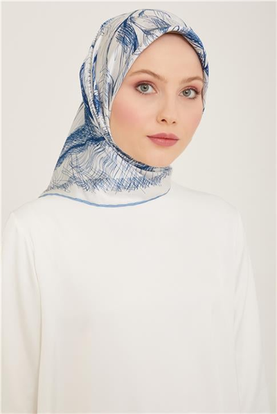 Armine Çiçek Desenli Twill İpek Eşarp 24Ya9121 1 85
