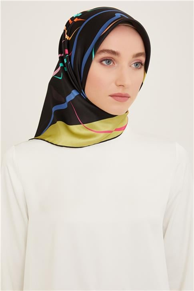 Armine Çiçek Desenli Twill İpek Eşarp 24Ya9115 31 58
