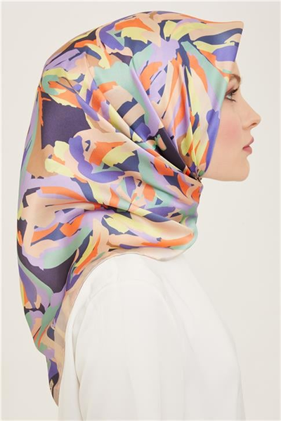 Armine Çiçek Desenli Twill İpek Eşarp 24Ya9140 51 81
