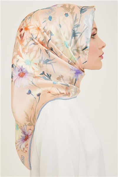 Armine Çiçek Desenli Twill İpek Eşarp 24Ya9129 39